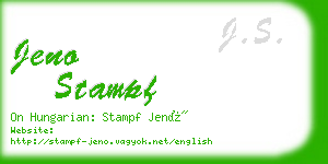 jeno stampf business card